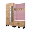 GARDEROBEN-SET 196/158/45,6 - Pink/Schwarz, Holz/Kunststoff (158/196/45.6cm) - Abiks Möbel