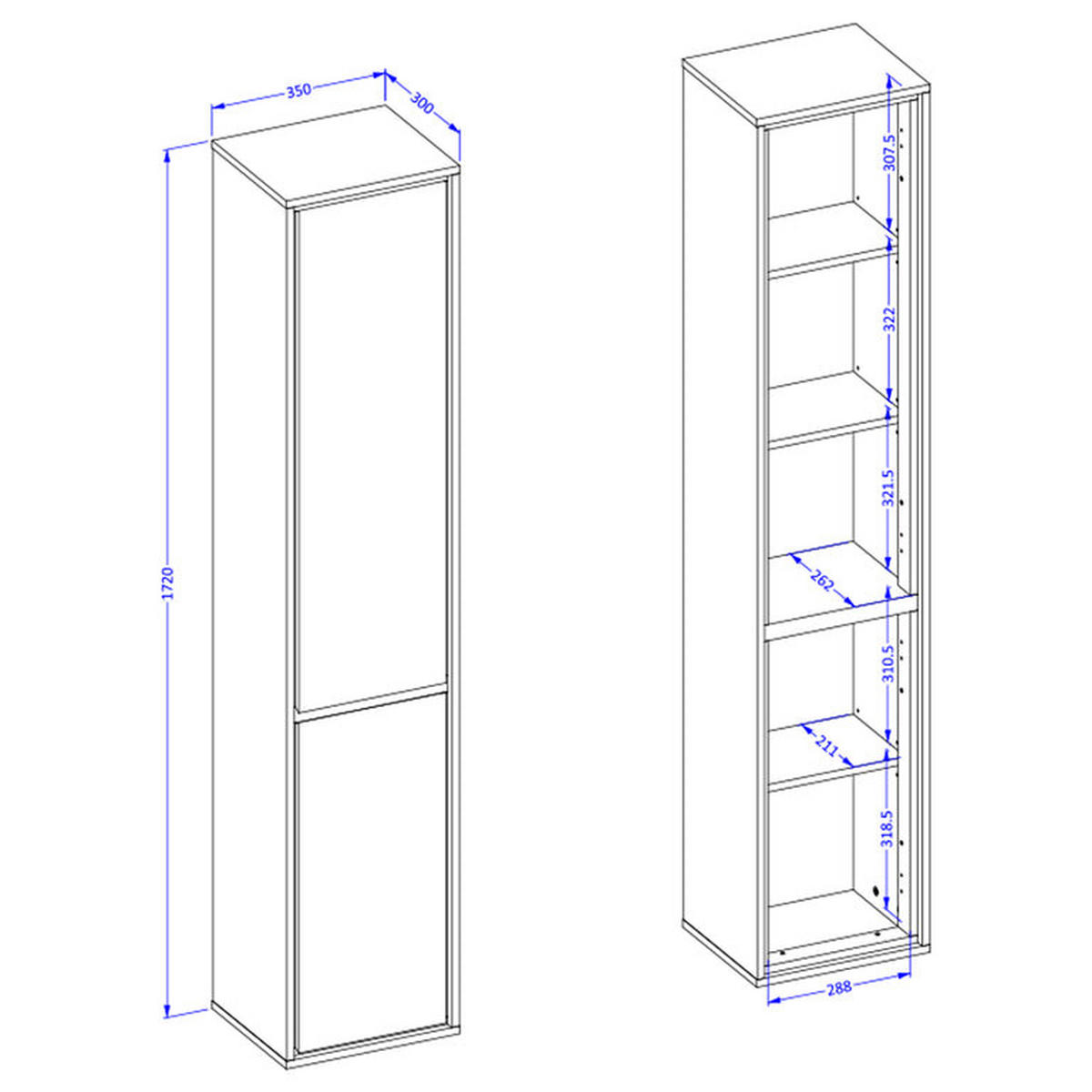 WASCHTISCHUNTERSCHRANK 78cm Sophéa 2er-Set Weiß - Weiß, Holzwerkstoff (78/50.8/48cm) - Petits-meubles