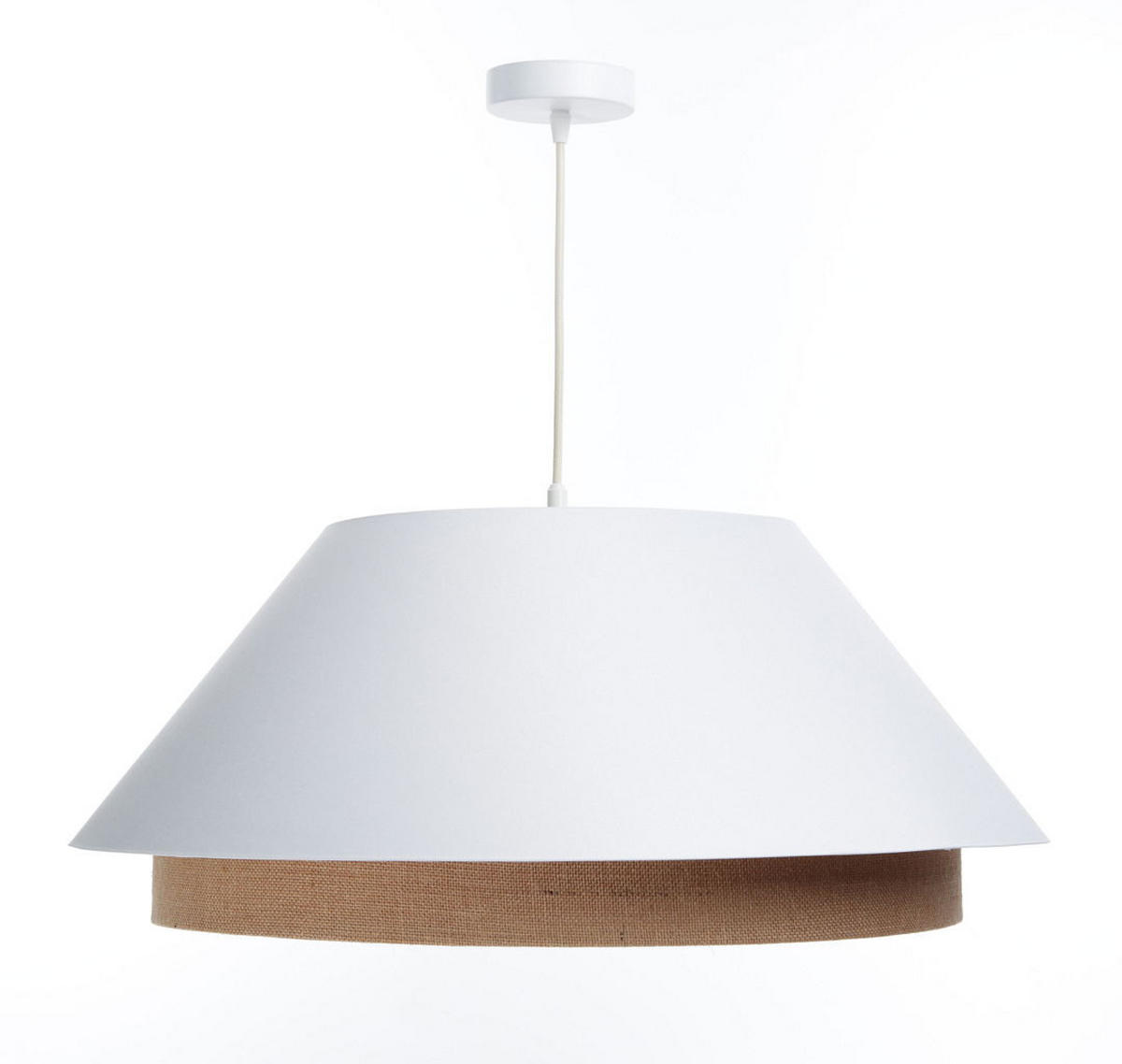 HÄNGELEUCHTE Weiß 60/25 cm - Beige/Weiß, Kunststoff (60/1.3/25cm) - ONZENO