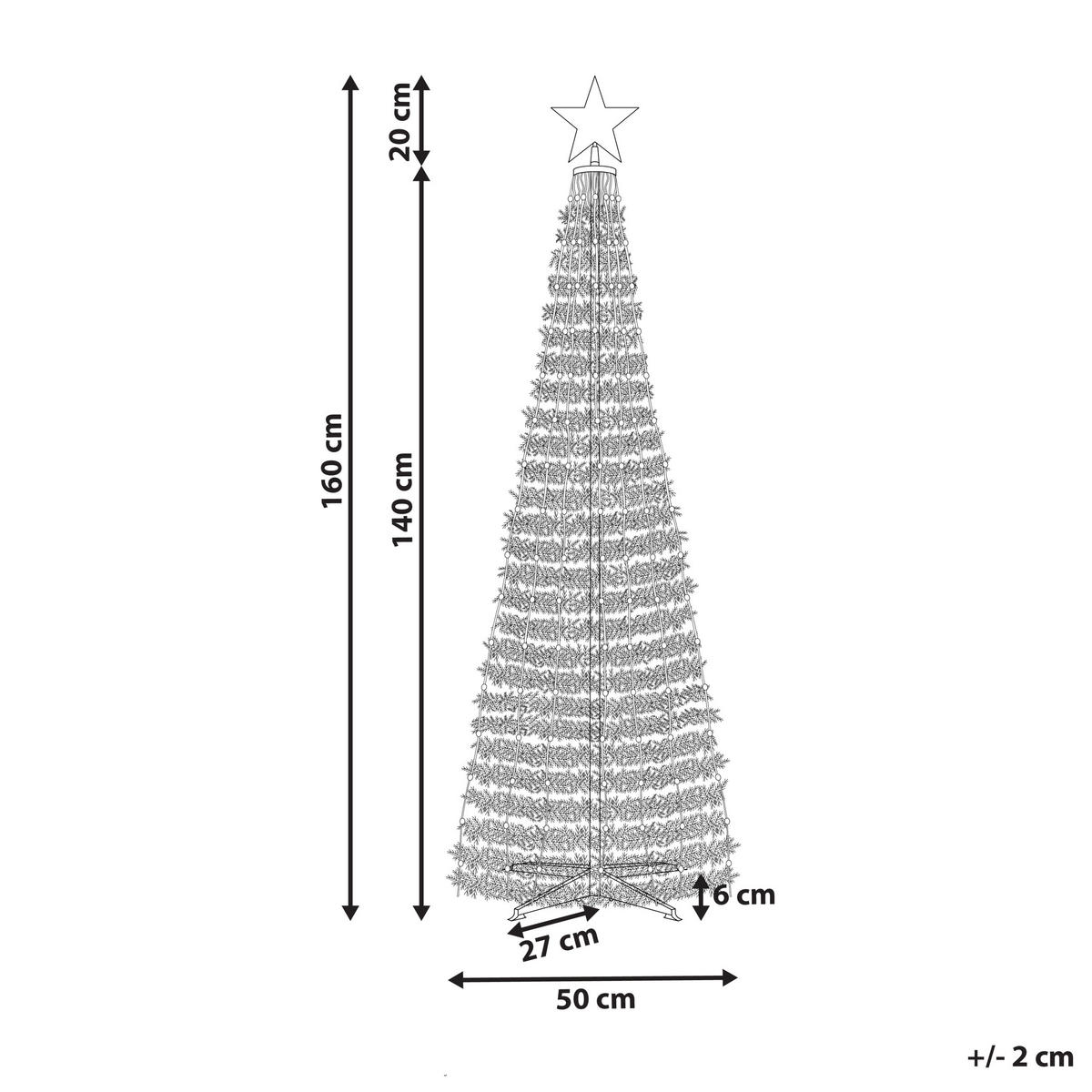 WEIHNACHTSBAUM 160 cm Grün Saarloq - Grün, Kunststoff (160cm) - Beliani