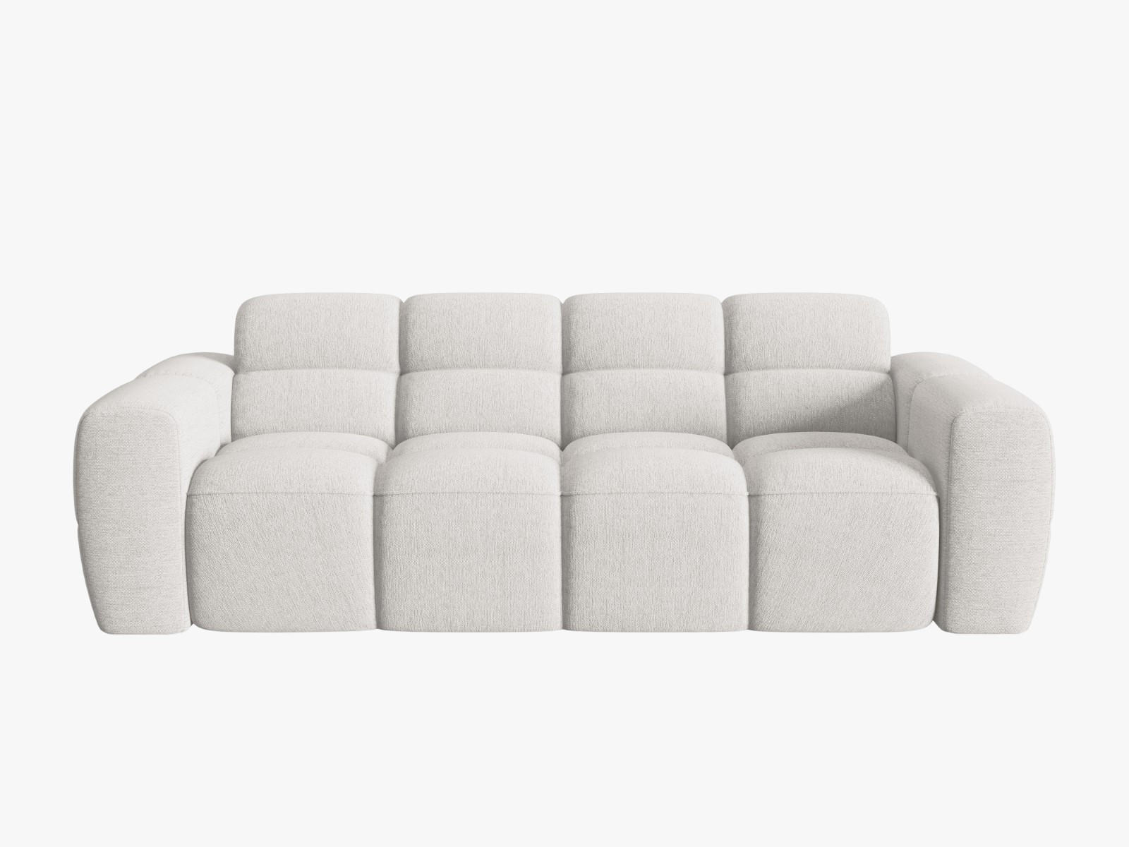 SOFA Lisa aus strukturiertem Stoff hellgrau 3 Sitzplätze - Hellgrau, Textil (101/77/216cm) - Micadoni