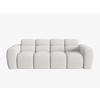 SOFA Lisa aus strukturiertem Stoff hellgrau 3 Sitzplätze - Hellgrau, Textil (101/77/216cm) - Micadoni