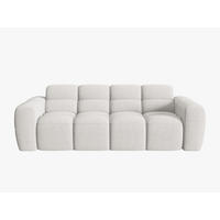 SOFA Lisa aus strukturiertem Stoff hellgrau 3 Sitzplätze - Hellgrau, Textil (101/77/216cm) - Micadoni