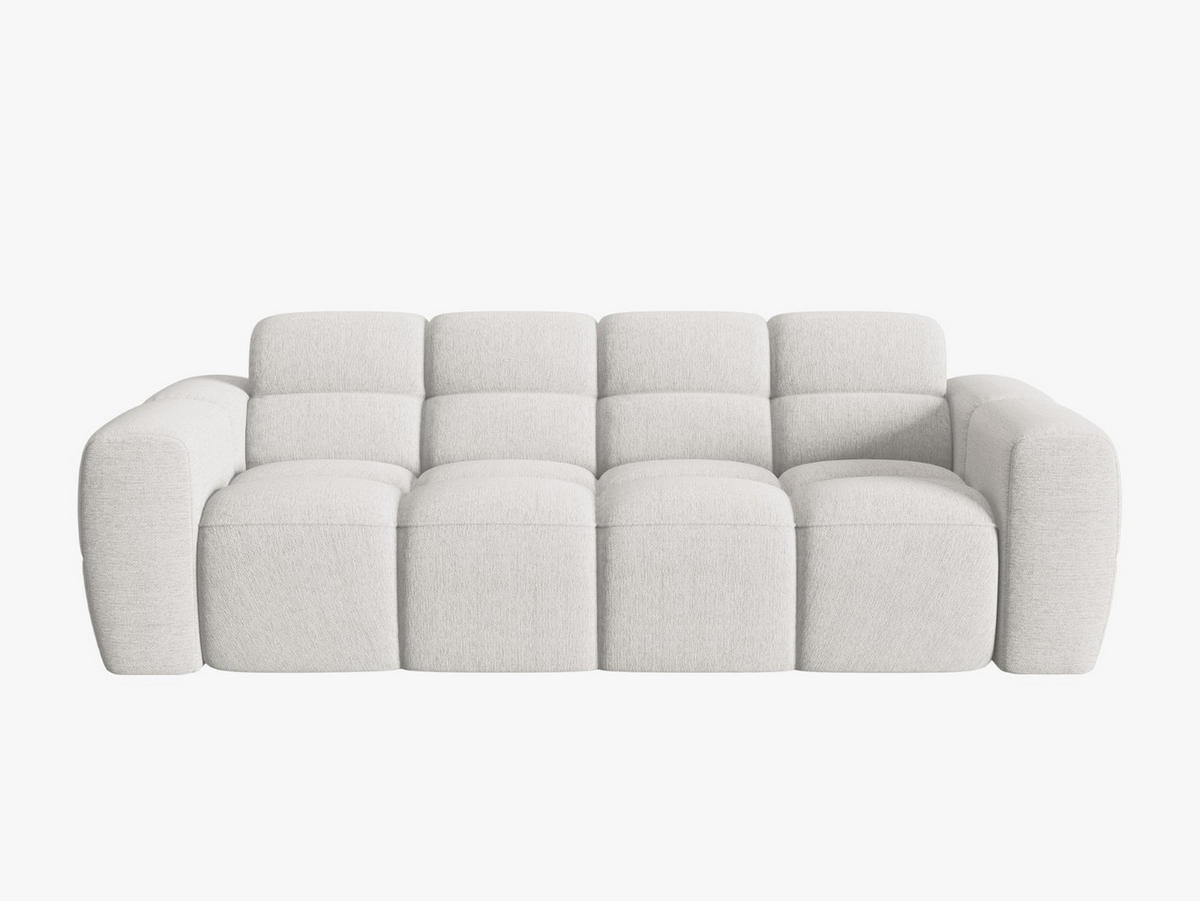 SOFA Lisa aus strukturiertem Stoff hellgrau 3 Sitzplätze - Hellgrau, Textil (101/77/216cm) - Micadoni