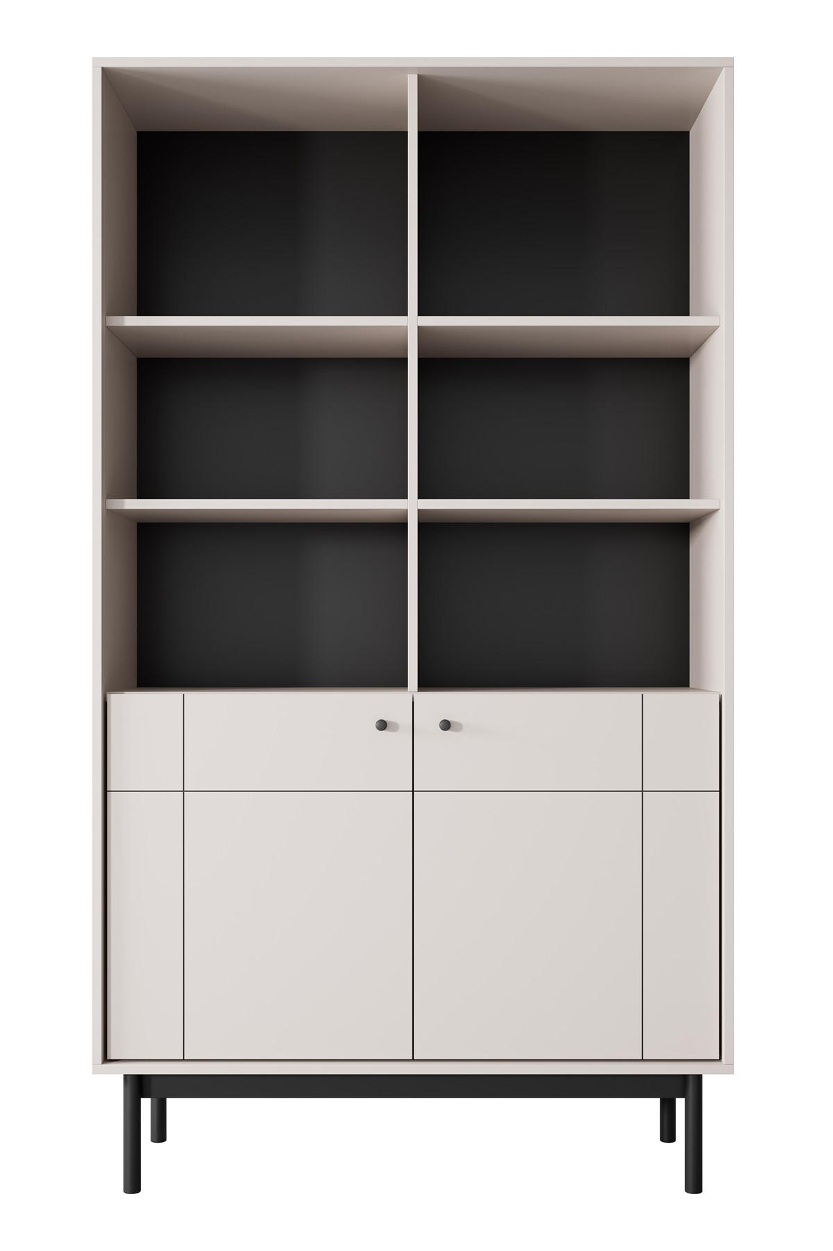 REGAL Kaschmir R104 Japandi Stil - Beige, Holzwerkstoff (103.4/184.6/39cm) - Sepro Meble