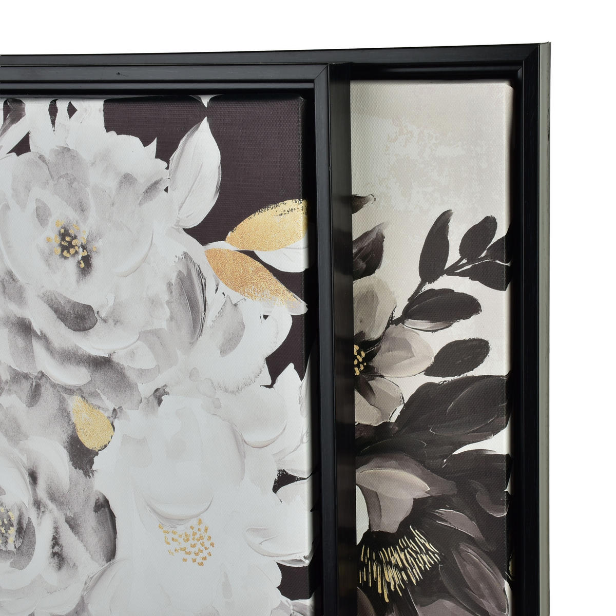 BILD Inga 2er Set 40/3/50 cm Kunstoff - Schwarz/Weiß, Kunststoff (40/50cm) - Mondex