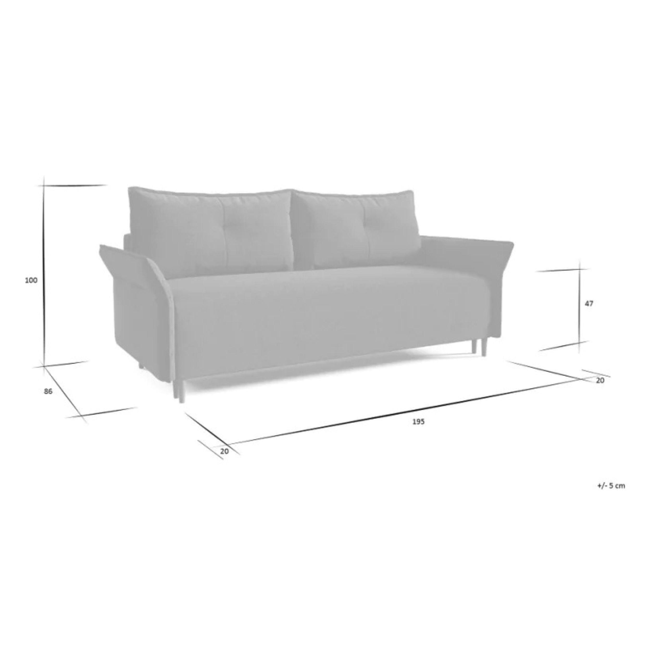 Thumbnail - Sepro Meble Schlafsofa, Dunkelgrau, Textil, 3-Sitzer, 235x100x86 cm, Wohnzimmer, Sofas & Couches, Schlafsofas