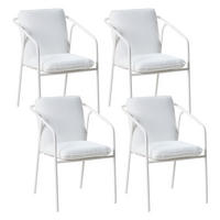 GARTENSTUHL 4er-Set Weiß Asciano - Weiß, Metall (55/86/61cm) - Beliani