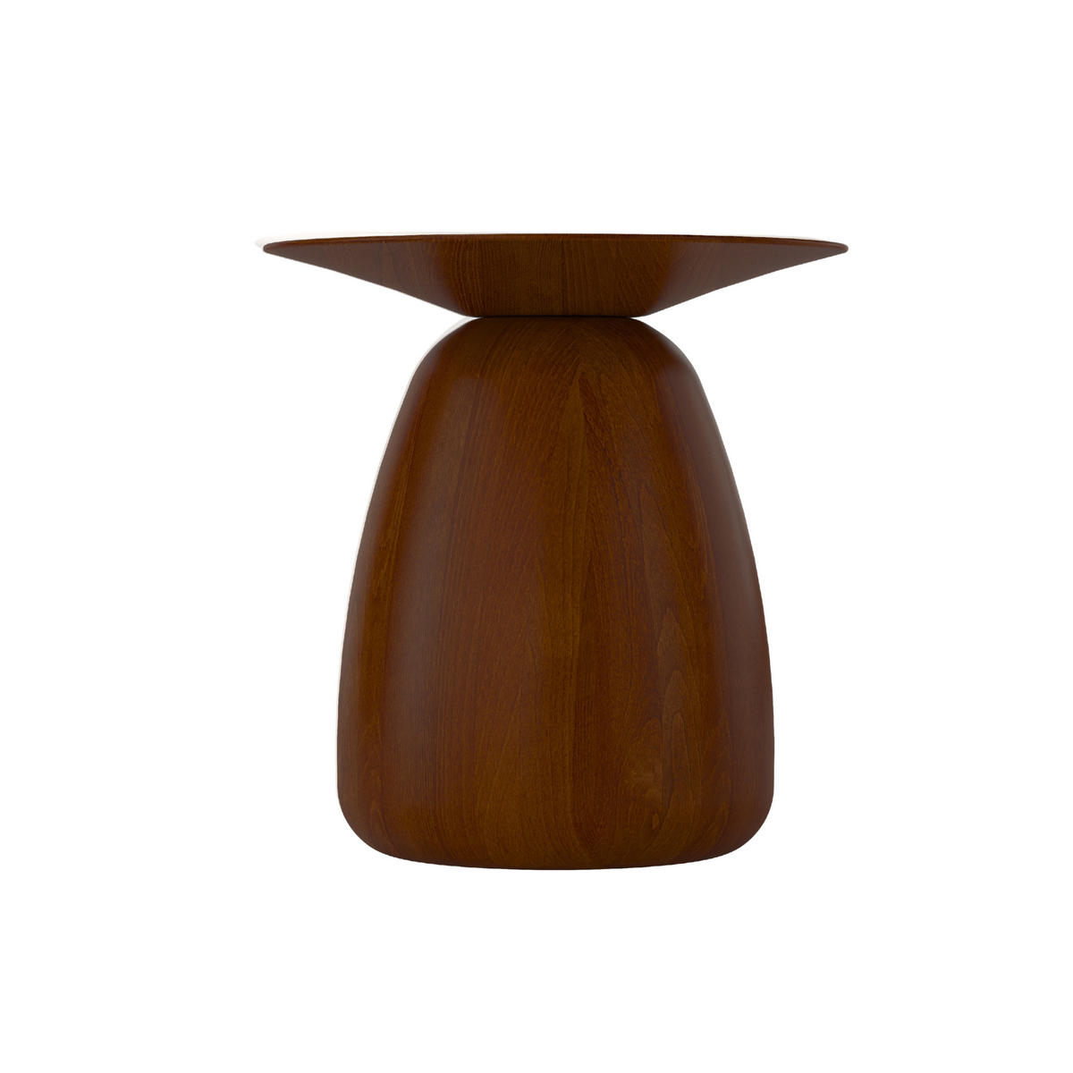 BEISTELLTISCH Baobab34, Ovaler Tischplatte, Buche - lackiert, Nussbaumfarbe - Walnussfarben, Holz (32.5/32.5/34cm) - Kayani