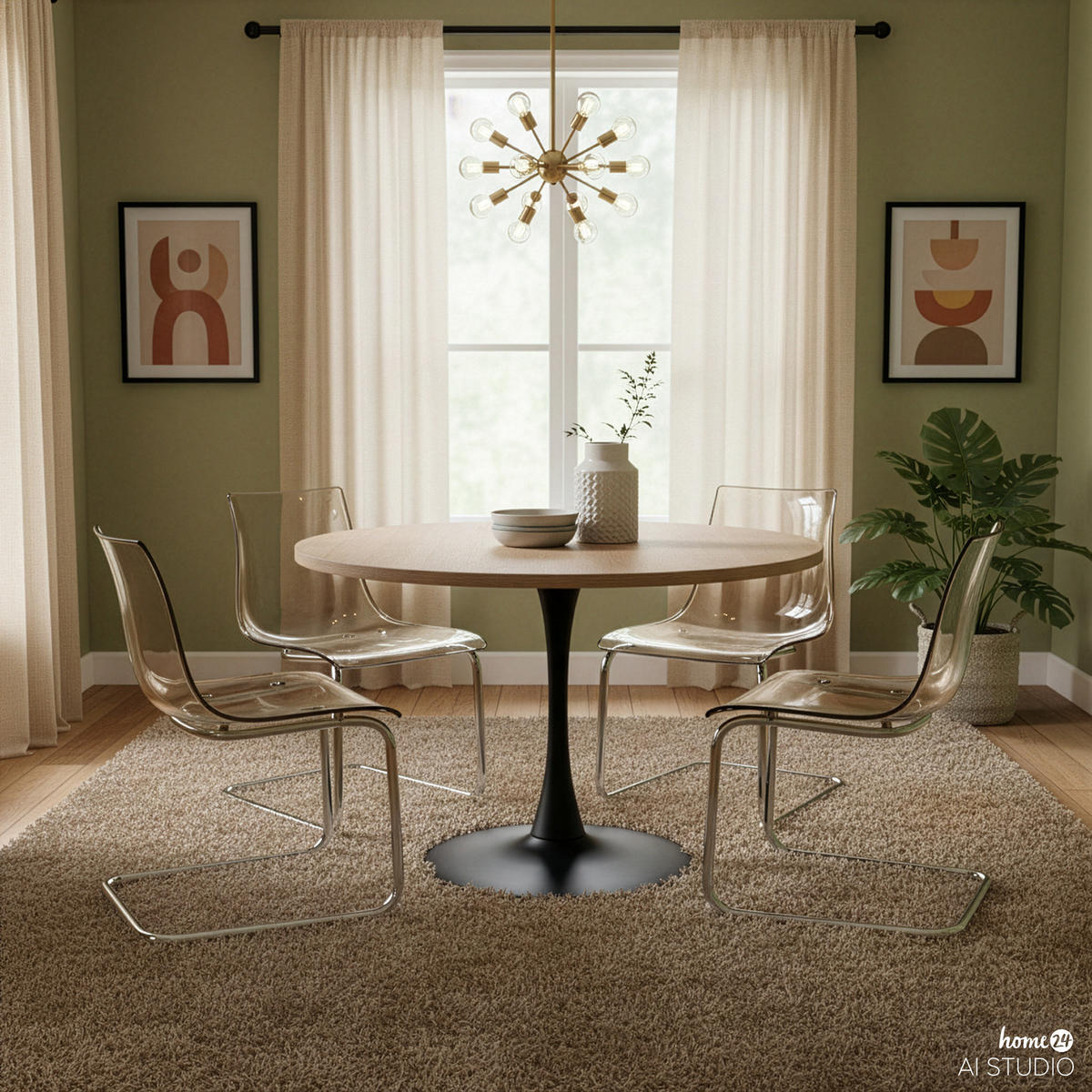 FREISCHWINGER - 2er-Set - Kunststoff / Eisen - Bernsteinfarben, Kunststoff/Metall (47/82/51cm) - home24