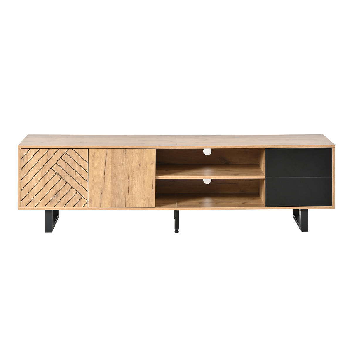 TV-SCHRANK Lowboard Holzoptik 180cm 2 Schubladen Modern - Multicolor, Holzwerkstoff (180/50/40cm) - FLIEKS