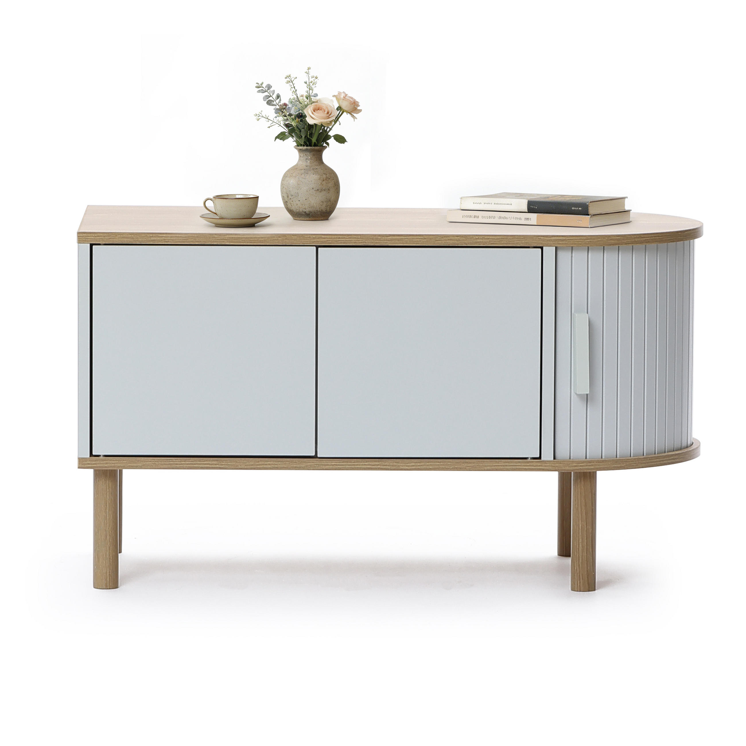 COUCHTISCH mit 2 Türen | B80 x T40 x H45 cm - Grau, Holzwerkstoff (40/80/45cm) - Hometopia