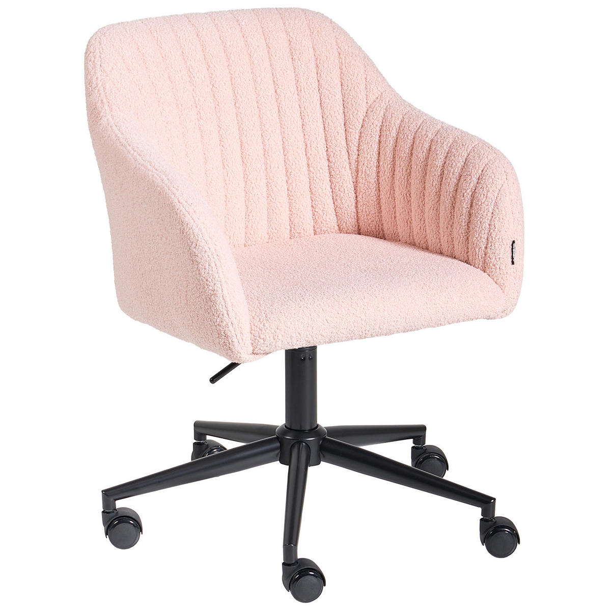 SCHREIBTISCHSTUHL Bouclé Pastellrosa Venice - Pink, Textil (64/79/64cm) - Beliani