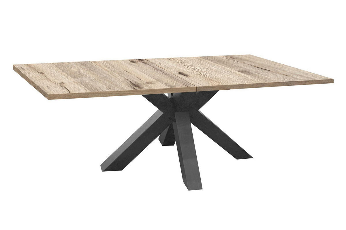 ESSTISCH ausziehbar Ela 1 160 x 90 x 75 Esszimmertisch Graphit/Sandeiche - Naturfarben, Holz (160/90/75cm) - 58aufmkessel
