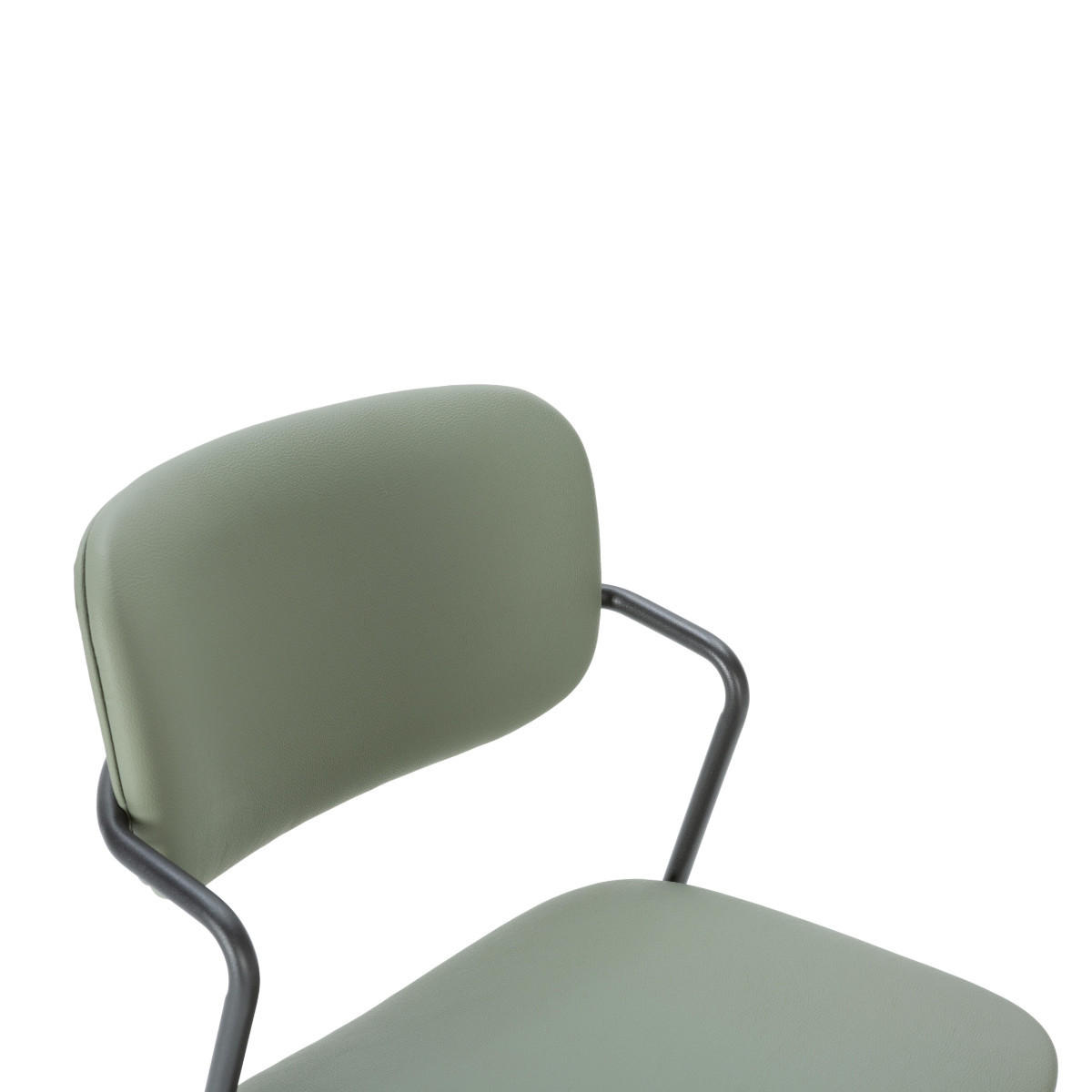 SADA 2 stoliček s černými kovovými nohami, výška 66 cm - MAIKA - zelená barva, textil (51/66/44cm) - Calicosy