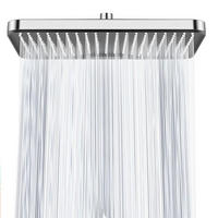 REGENDUSCHKOPF 12 Zoll Quadratisch Chrom Schwarz - Silberfarben, Metall (21/12.7/32cm)