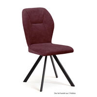 ESSZIMMERSTUHL drehbar (2er-Set) Diana 51x92x60 Schwarz/Marsala - Brombeere/Schwarz, Kunststoff (60/92/51cm) - 58aufmkessel