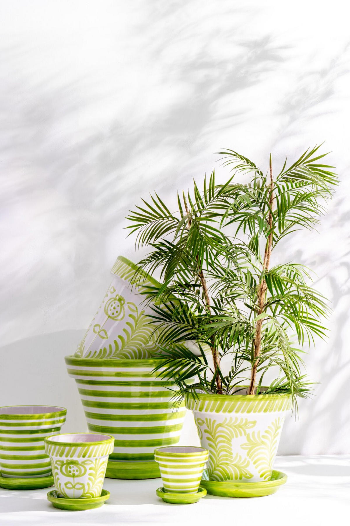 BLUMENTOPF GRANADA STRIPES - Töpferei - Grün - S - Ø 17 cm - Multicolor, Keramik (17/15cm) - J-Line