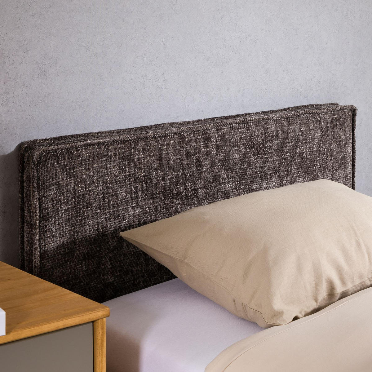 KOPFTEIL YOLAN 90X190 CM - Grau, Textil (91/69/6cm) - IDIMEX