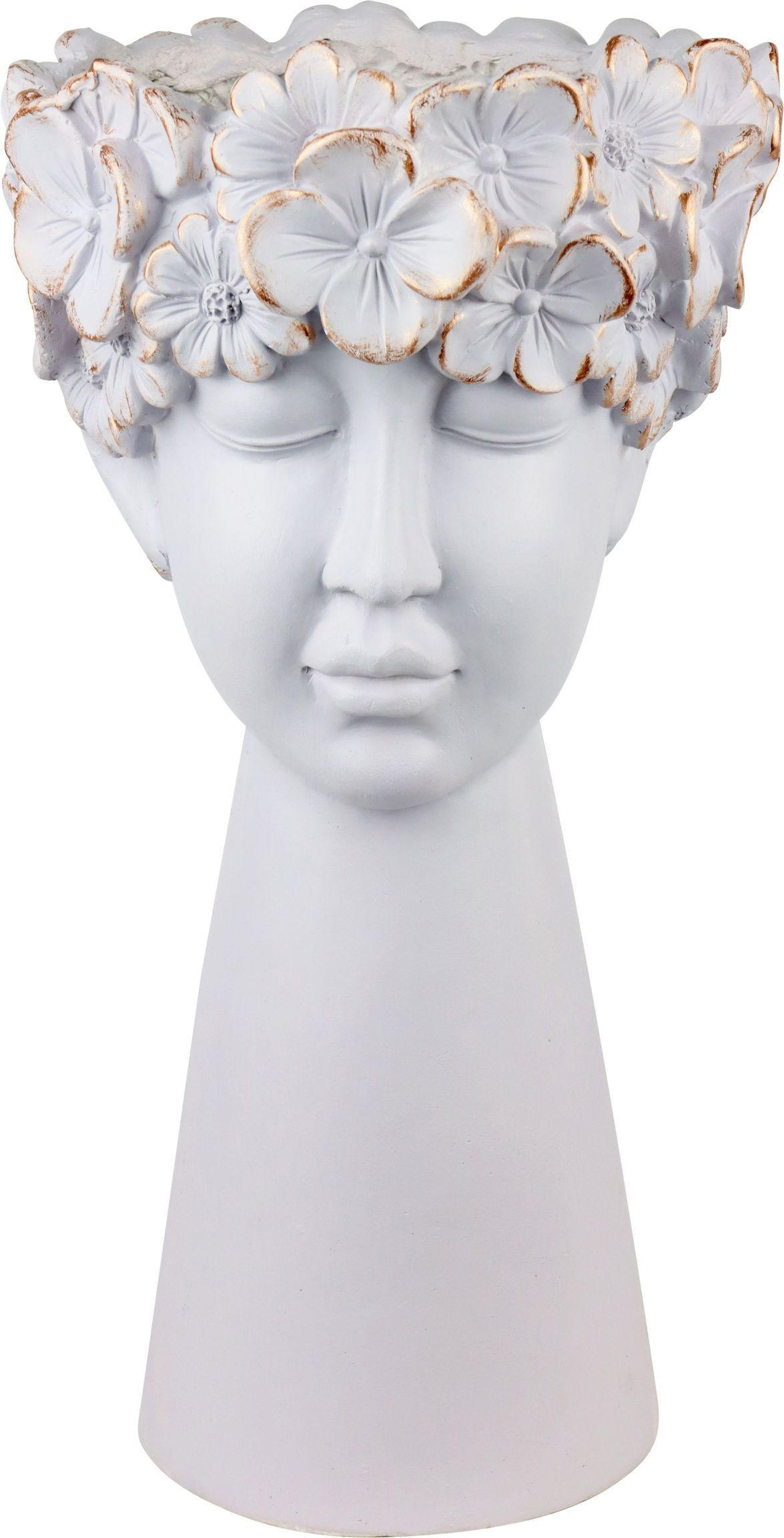 PFLANZFIGUR Flora weiß - Weiß, Kunststoff (21/33/20cm) - FURNARO