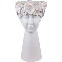 PFLANZFIGUR Flora weiß - Weiß, Kunststoff (21/33/20cm) - FURNARO