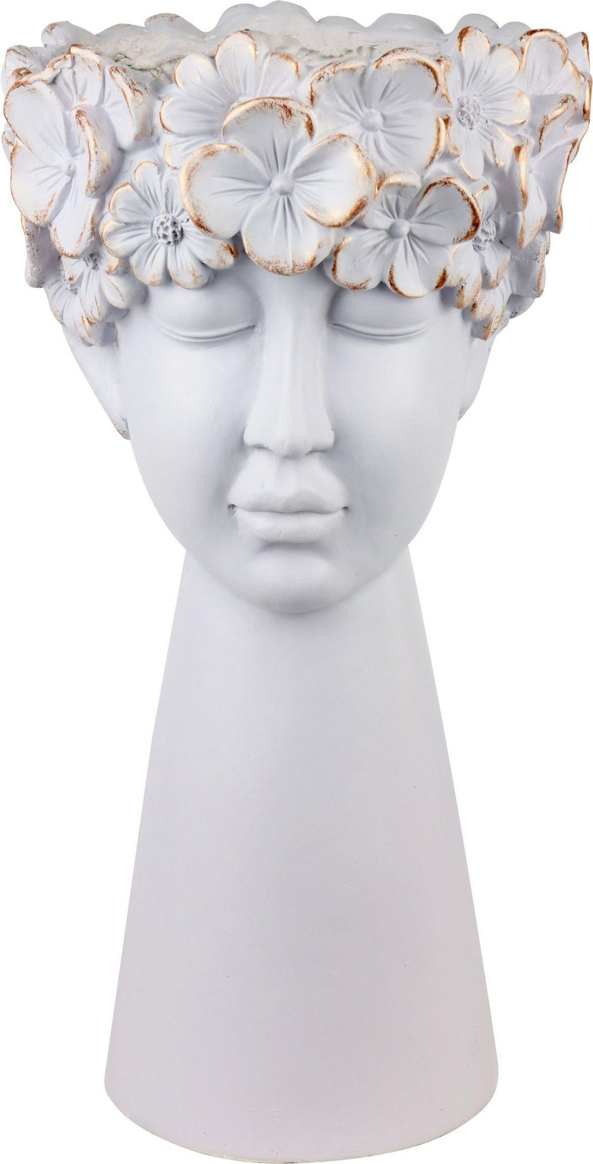 PFLANZFIGUR Flora weiß - Weiß, Kunststoff (21/33/20cm) - FURNARO