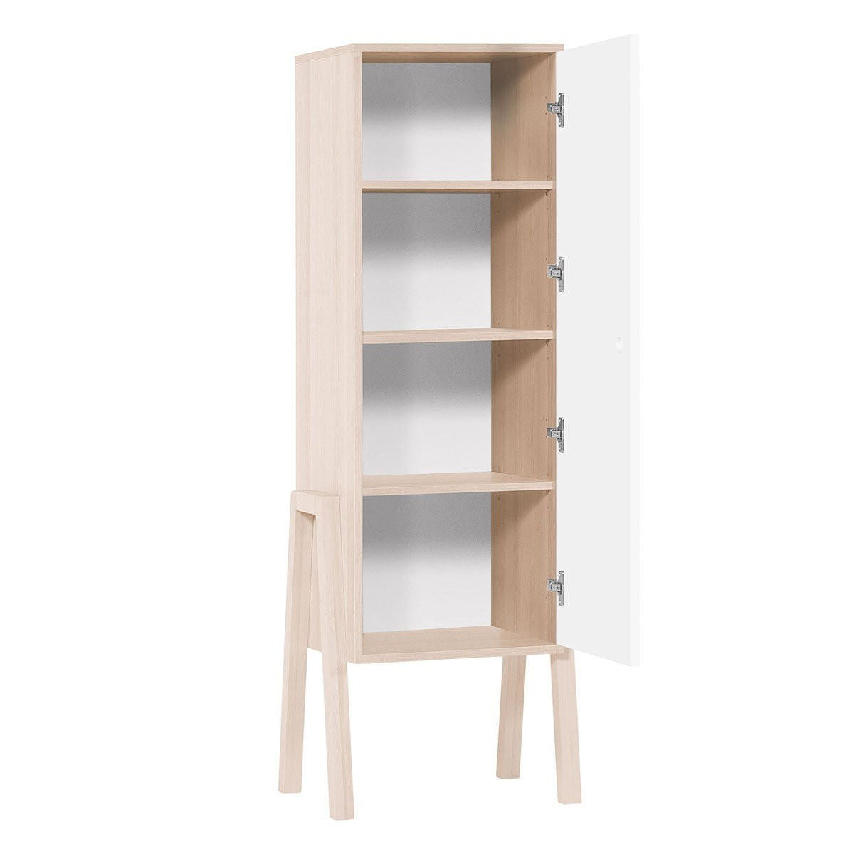 SCHRANK, mit 1 Tür und 3 innere Regale - SPOT - Braun, Holzwerkstoff (40/150/50cm) - Calicosy
