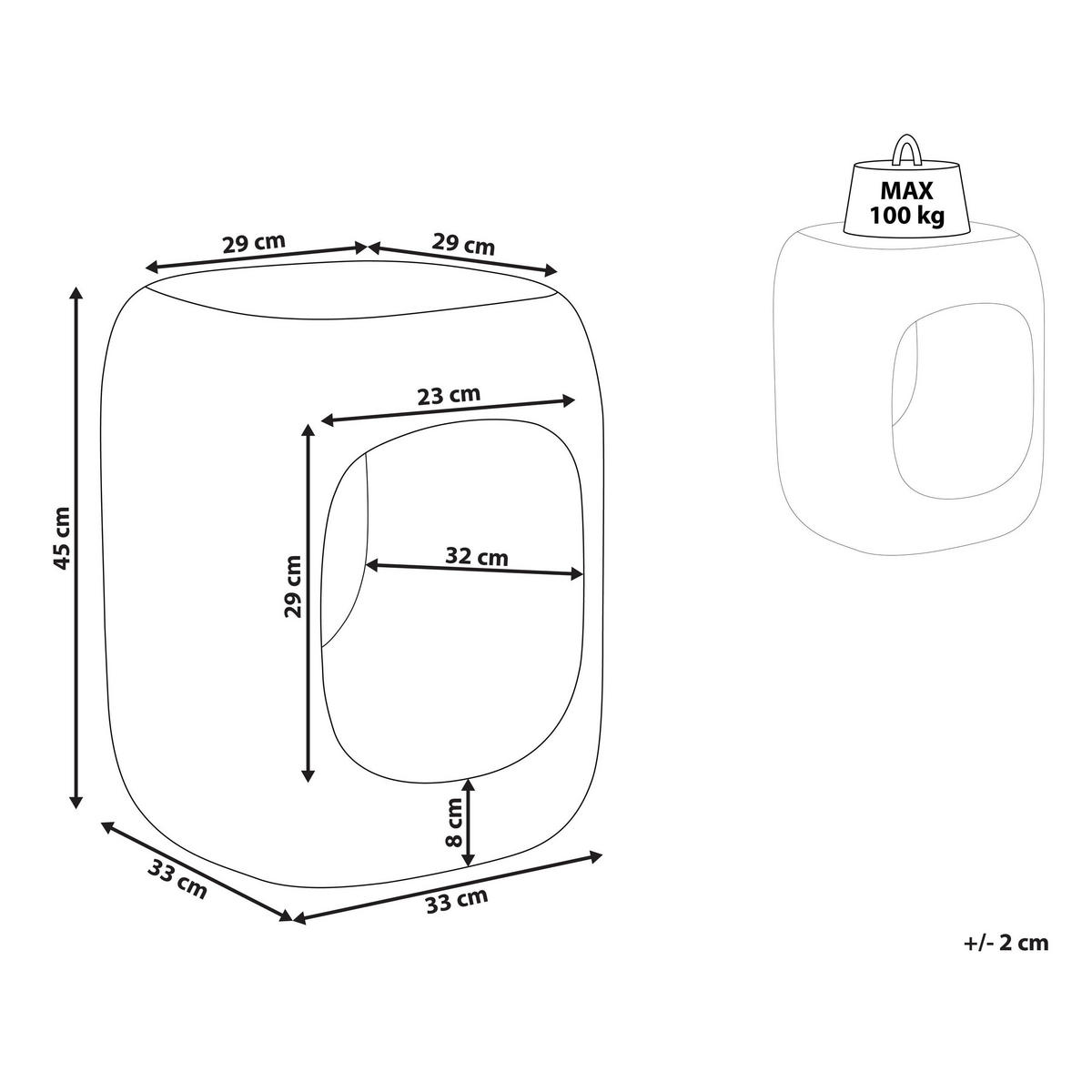 BEISTELLTISCH Beton Marmor Optik grau 33/33 cm Pelmo - Grau, Stein (33/33/45cm) - Beliani