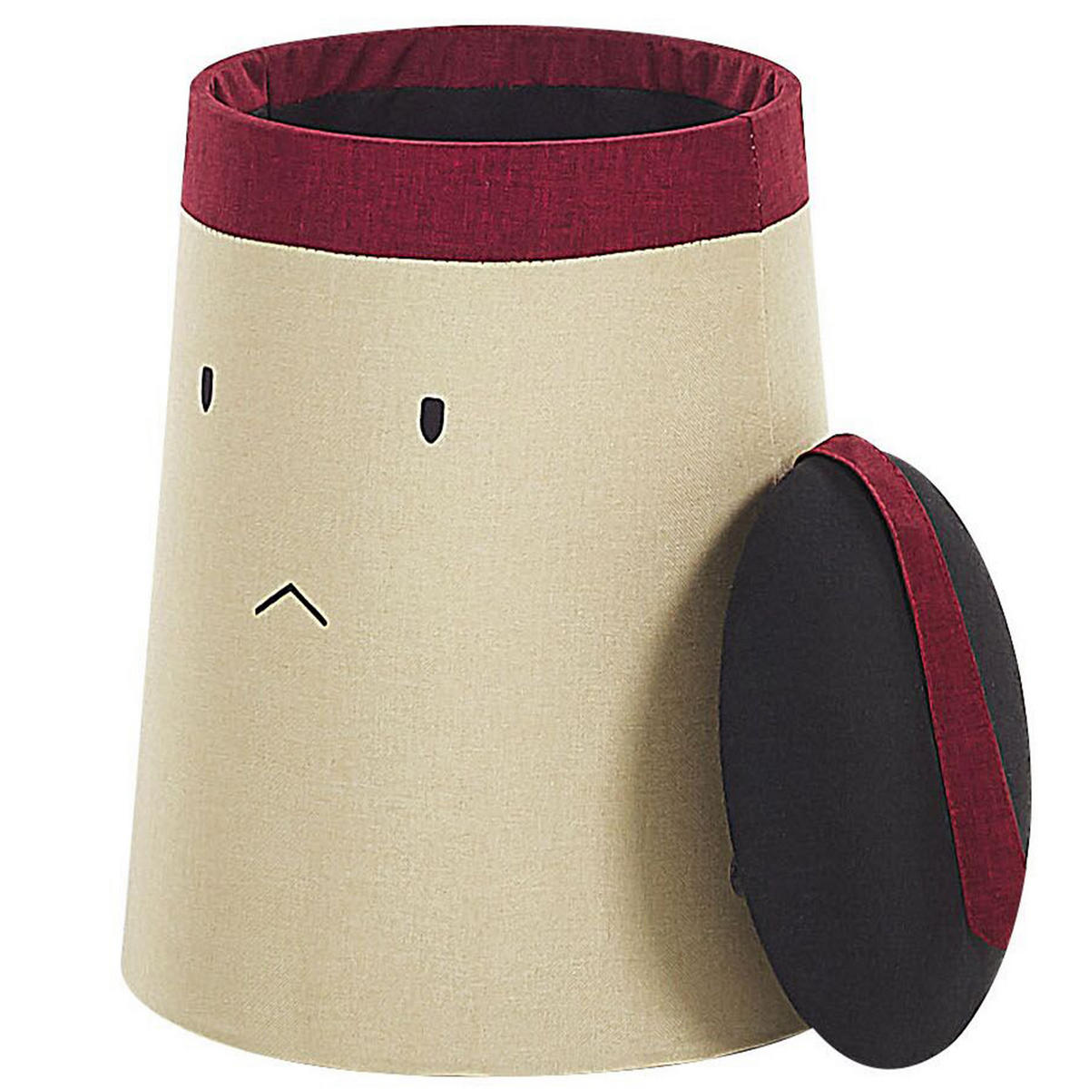 POUF Samurai 33/33/45 cm - Beige, Kunststoff/Textil (33/45/33cm) - Beliani