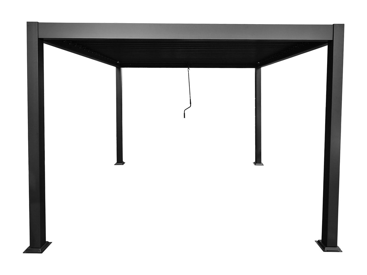 SELBSTTRAGENDE Pergola - 300 cmcm x 300 cmcm - Metall - Anthrazitgrau - AMALFI - Anthrazit, Metall (300/220/300cm) - Vente-Unique