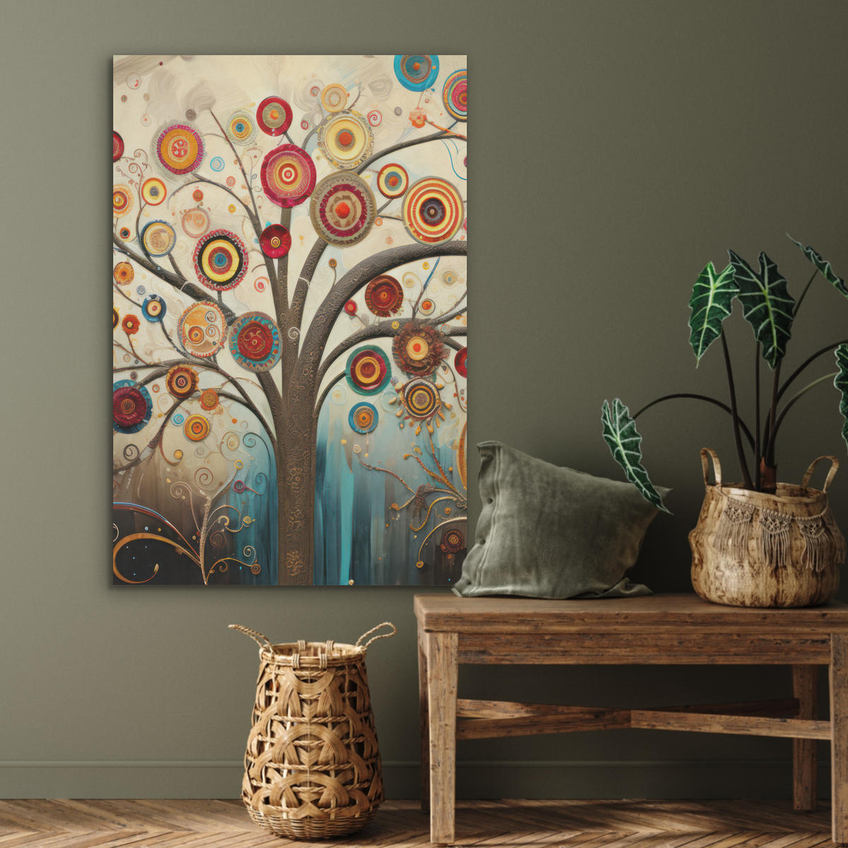 AKUSTIKPANEEL Baum - Baum des Lebens - Farbe 70x100 cm - Braun, Textil (70/0.9/100cm) - MuchoWow
