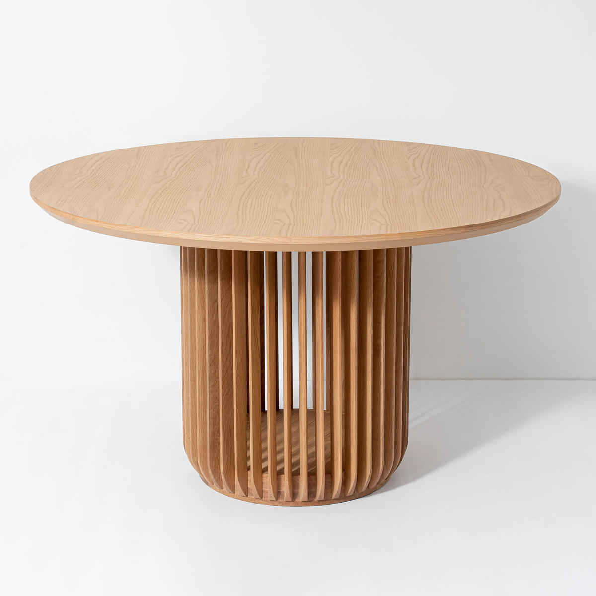 ESSTISCH Franz, Natur Massiveiche, Ø130 cm - Beige, Holz (130/130/76cm) - WOODEK