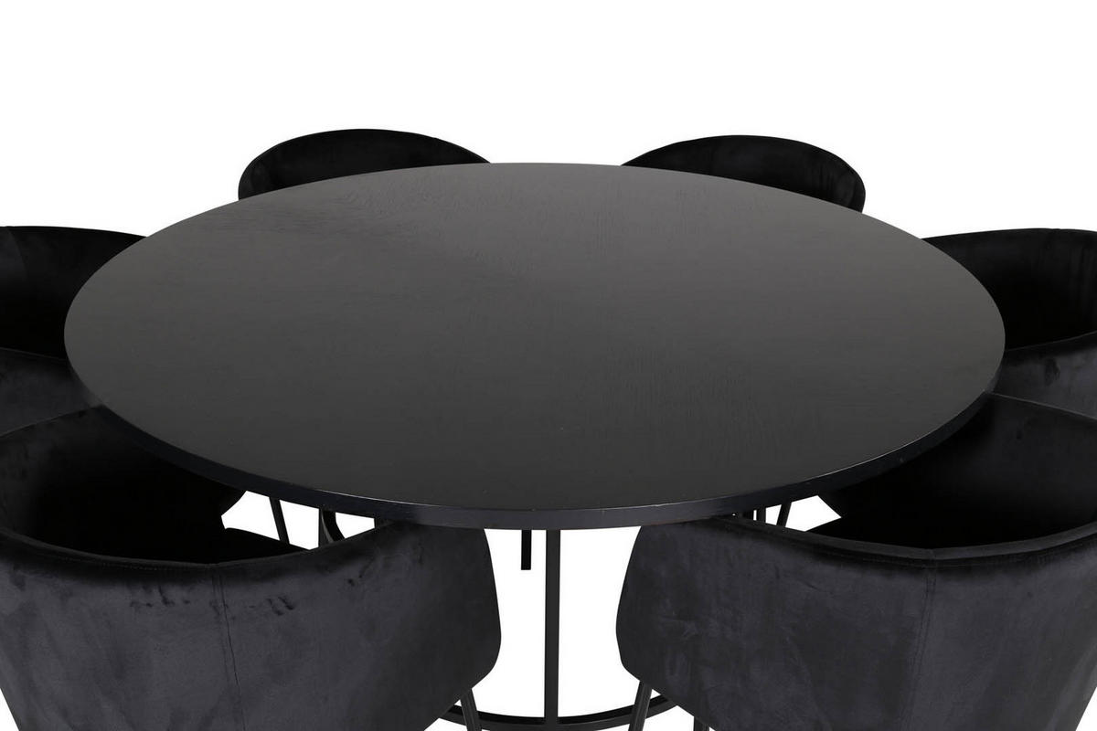 TISCHGRUPPE Schwarz - Schwarz, Holzwerkstoff (140/74/140cm) - ebuy24