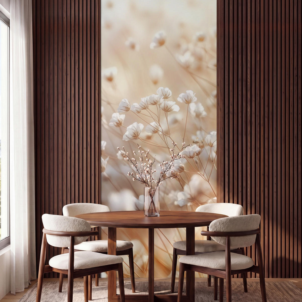 TAPETE - Wild - Blumen - Weiß - 100x240 cm - Creme, Papier (100/240cm) - OnlyWow