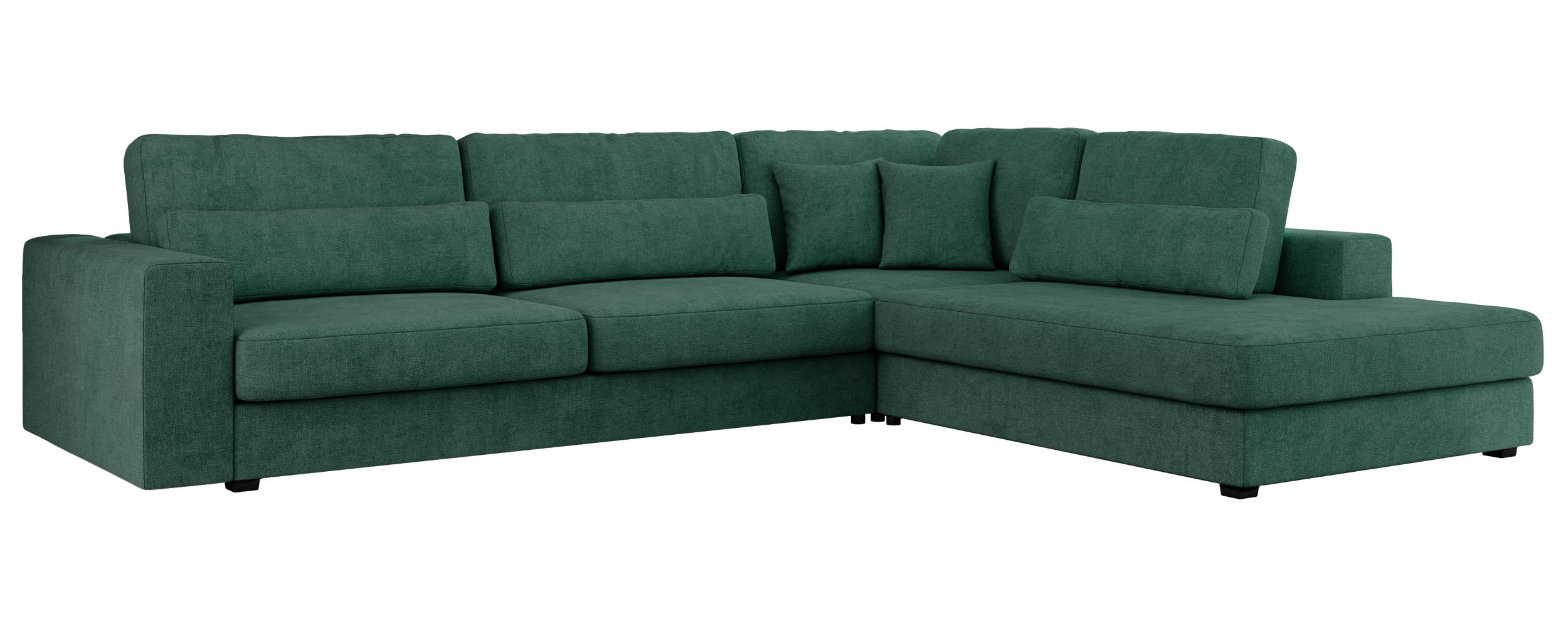 ECKSOFA Savona Grün Strukture - rechts - Schwarz/Grün, Kunststoff/Textil (249/316cm) - MKS