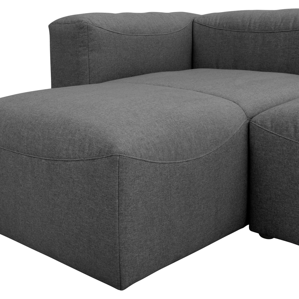 ECKSOFA mit Hocker rechts Kattrina Flachgewebe anthrazit - Anthrazit, Kunststoff (160/250cm) - 58aufmkessel