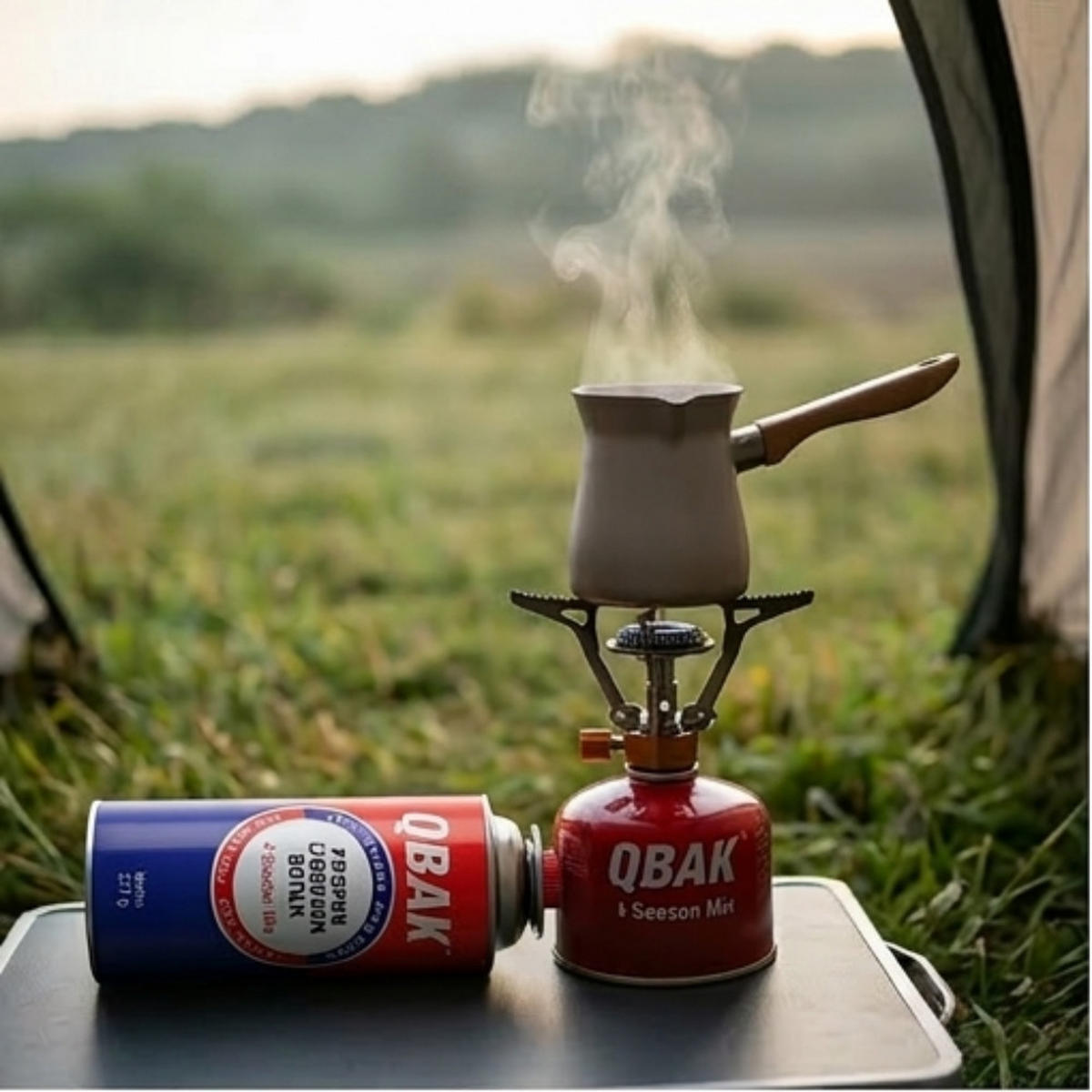 GASKARTUSCHEN 4er Set 227 g Butangas QBAK Campingkocher Kartuschen - Blau/Rot, Metall (6.7/20/6.7cm) - Resch