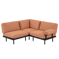 OUTDOOR-ECKSOFA - Rosa, Textil/Metall (172/80/186cm) - home24