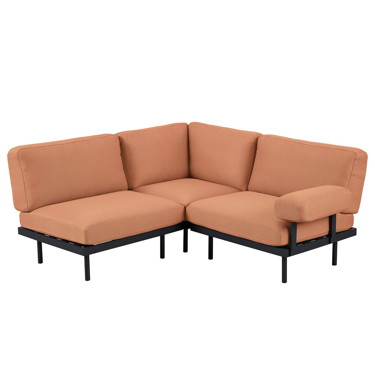 OUTDOOR-ECKSOFA - Rosa, Textil/Metall (172/80/186cm) - home24