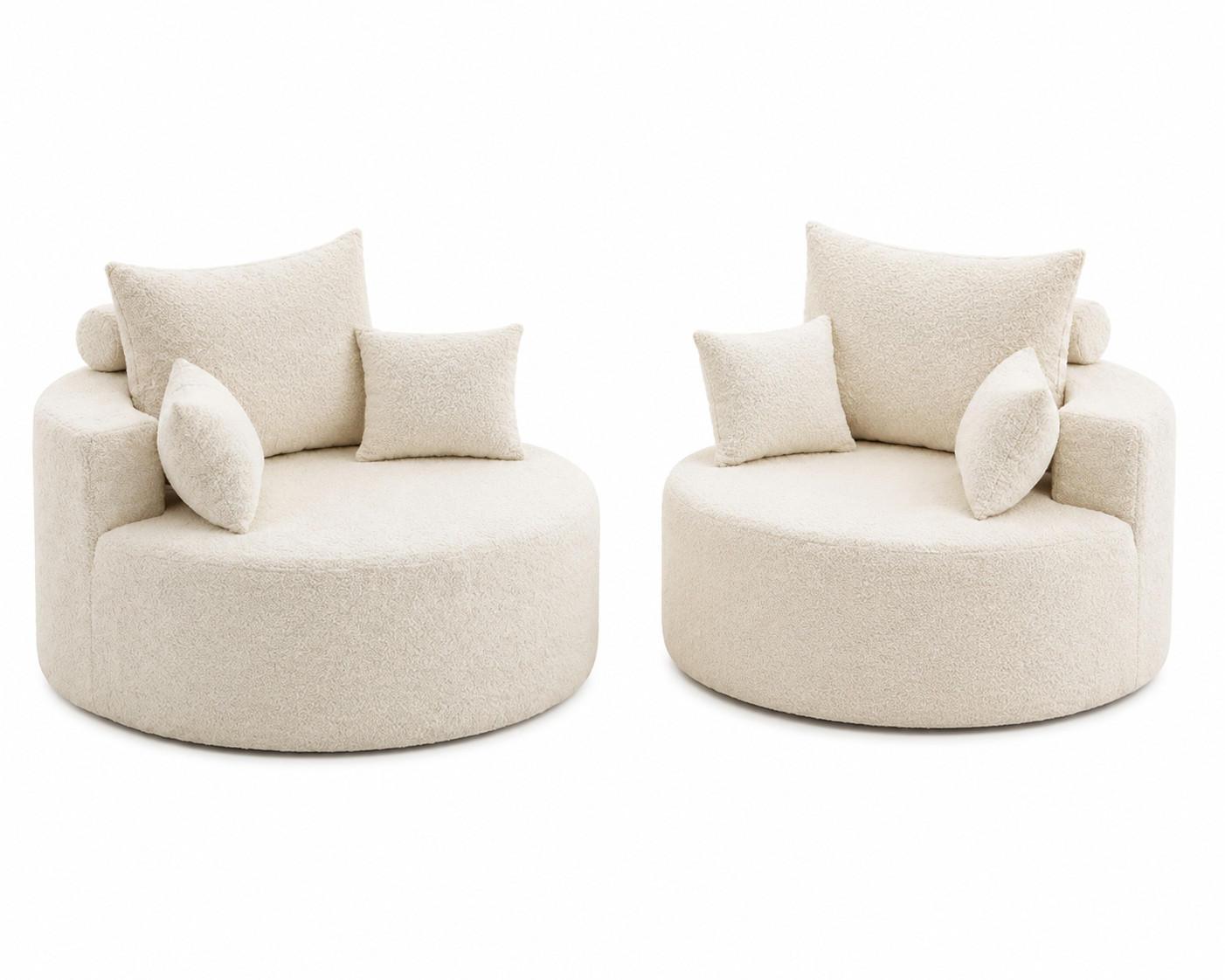 SESSEL 2er-Set Chenille Beige - Beige, Textil (127/82/127cm) - WISHDOR