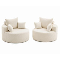 SESSEL 2er-Set Chenille Beige - Beige, Textil (127/82/127cm) - WISHDOR