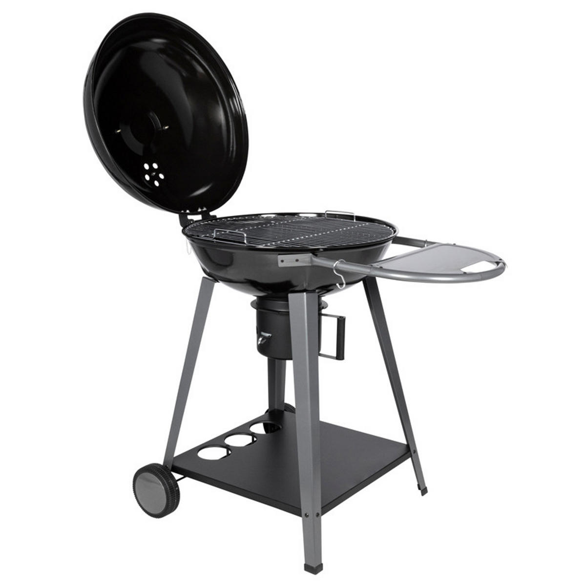 HOLZKOHLEGRILL Yutan Schwarz - Schwarz, Metall (64/103.5/92.5cm) - Somagic