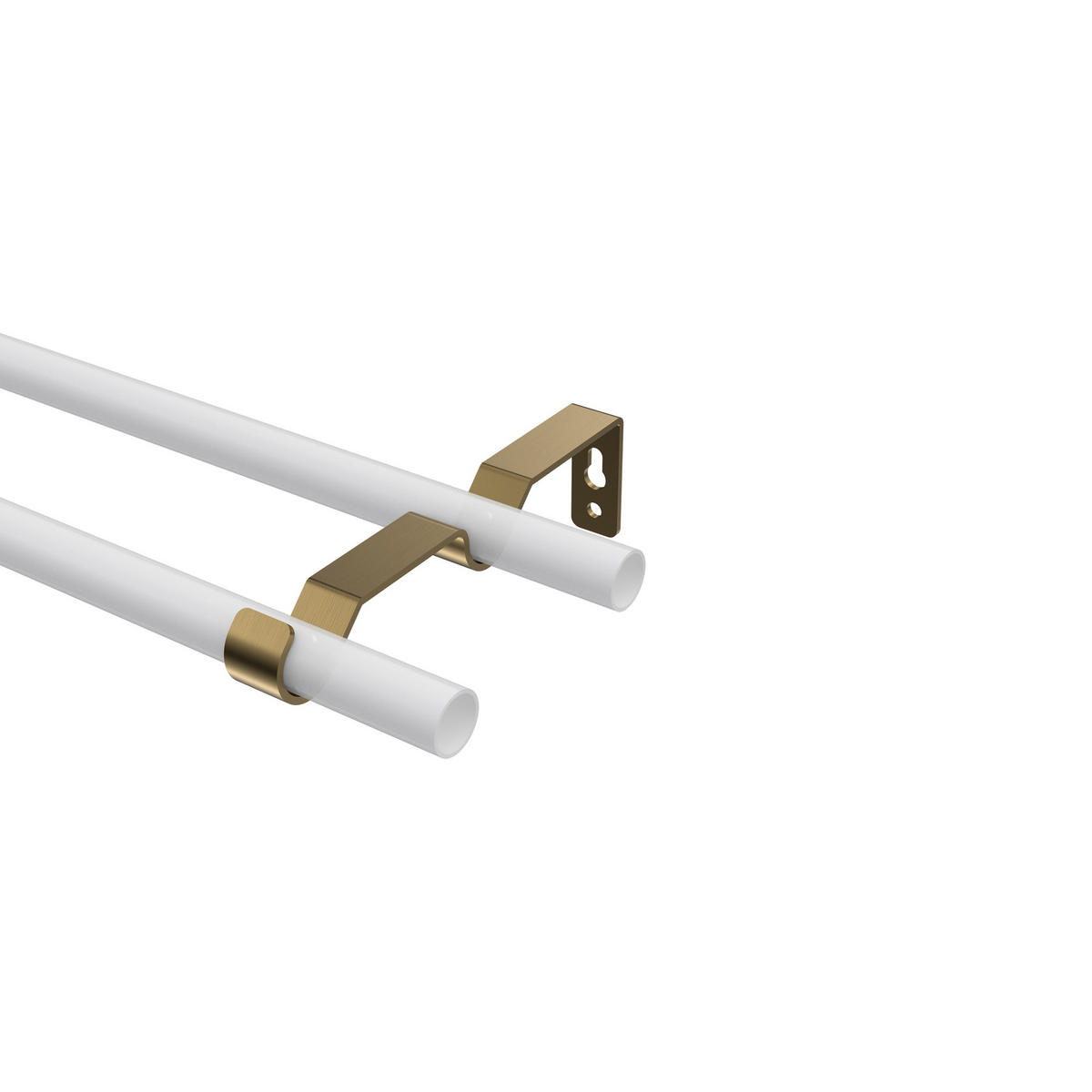 TRÄGER FÜR GARDINENSTANGEN 16 mm Ø, Olymp 2-läufig, Messing Antik - Bronzefarben, Metall (14.4/4.4/1.6cm) - INTERDECO