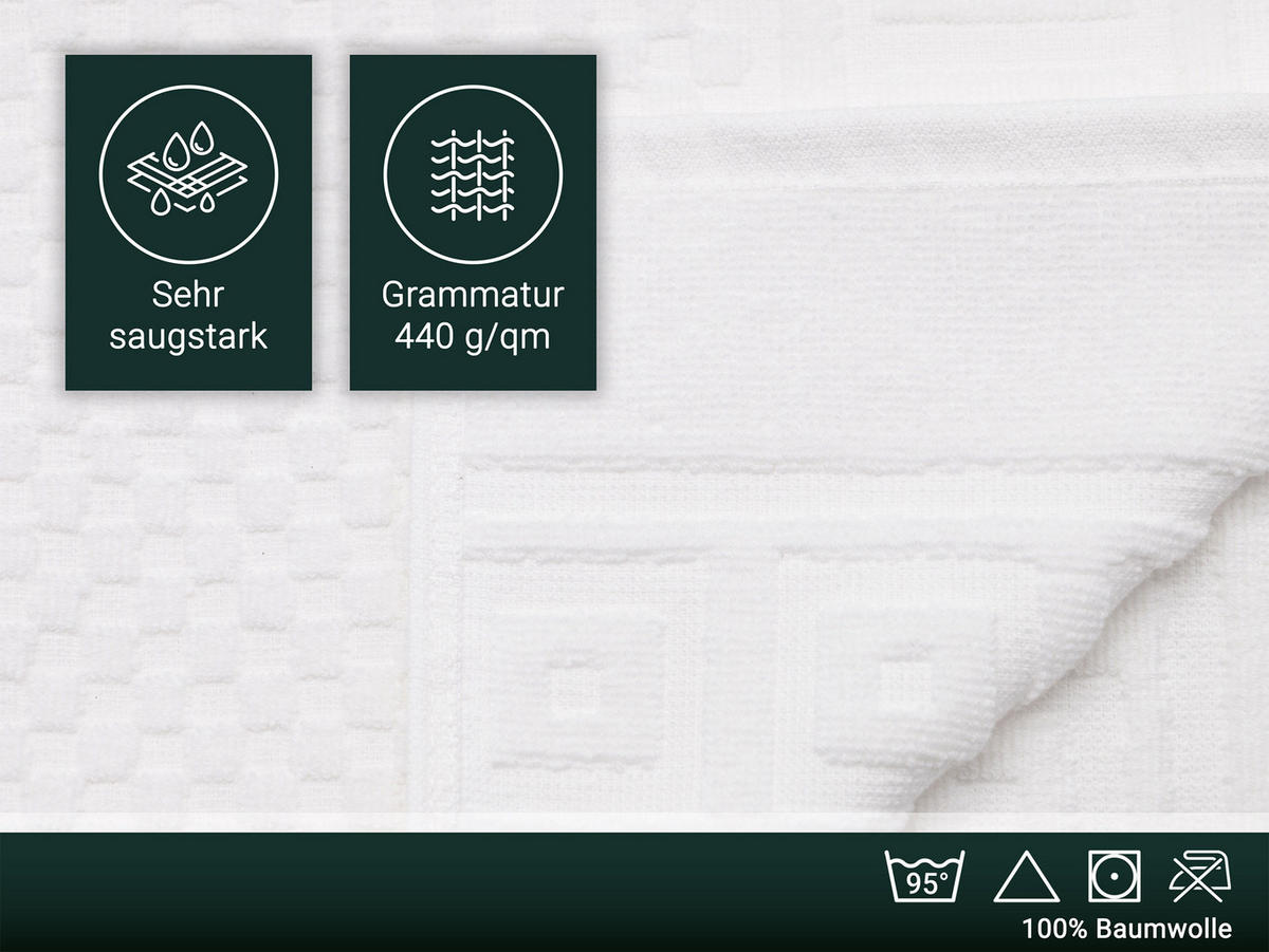 DUSCHTÜCHER, 5er-Set, 70x140 cm, 100% Baumwolle, Weiß - Weiß, Textil (70/140cm) - Zollner