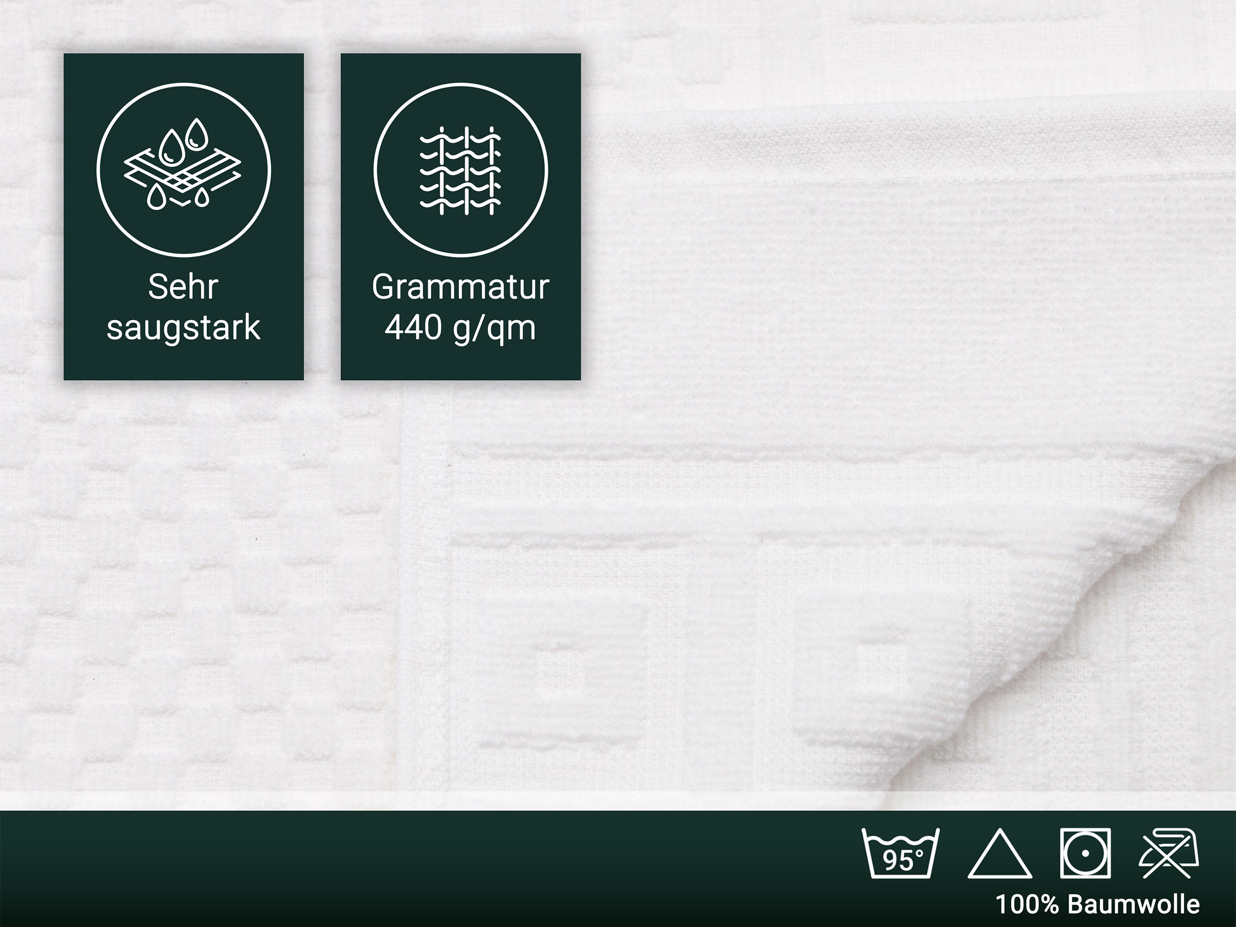 Thumbnail - Zollner Duschtücher,, Weiß, Textil, 70x140 cm, Oeko-Tex® Standard 100, Badtextilien, Duschtücher