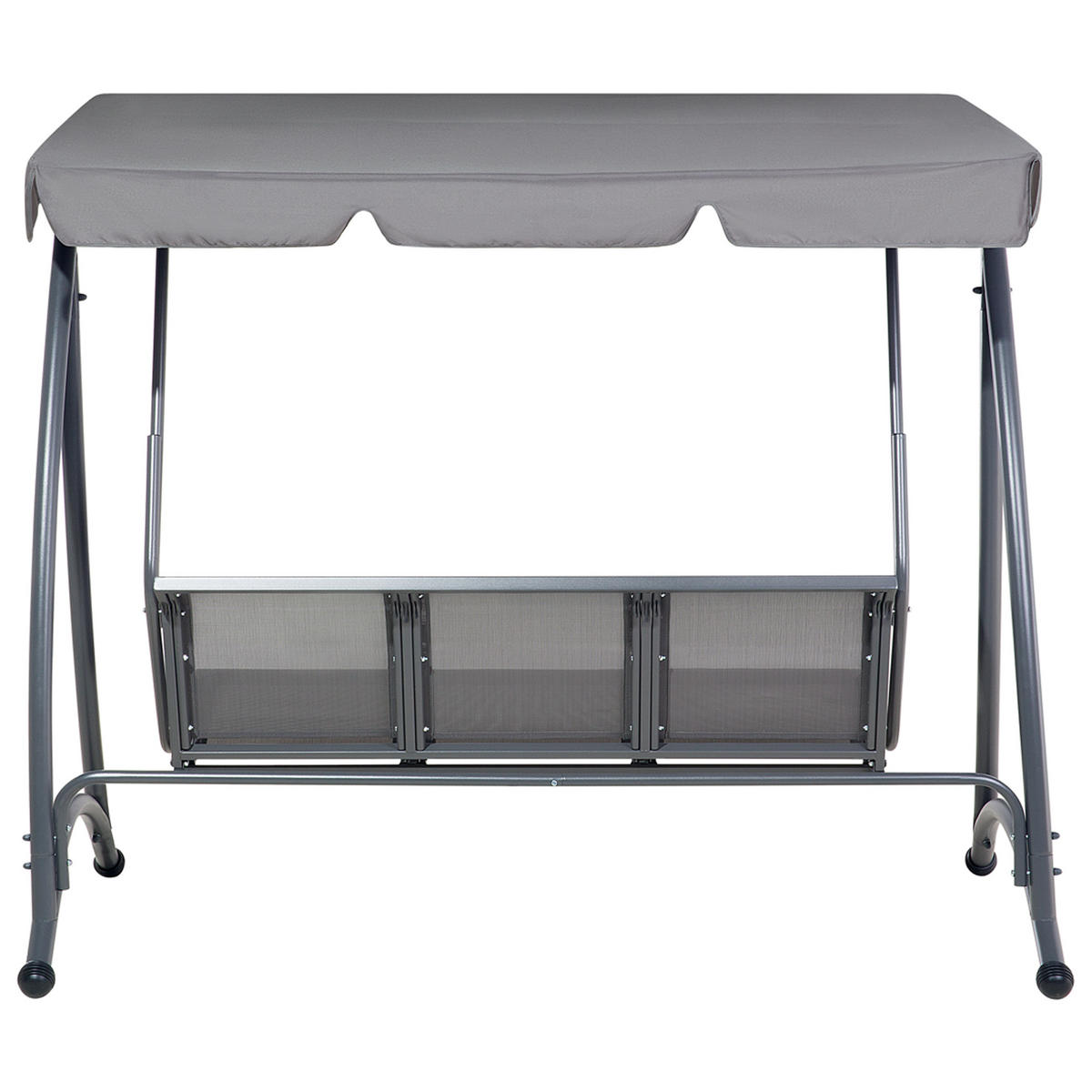 HOLLYWOODSCHAUKEL Sonnendach grau Bogart - Grau, Textil (190/169/120cm) - Beliani