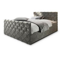 POSTEL BOXSPRING MANDI 160x200 cm, s matrací a úložným prostorem, šedá - šedá, kompozitní dřevo/textil (160/200cm) - MASSENO