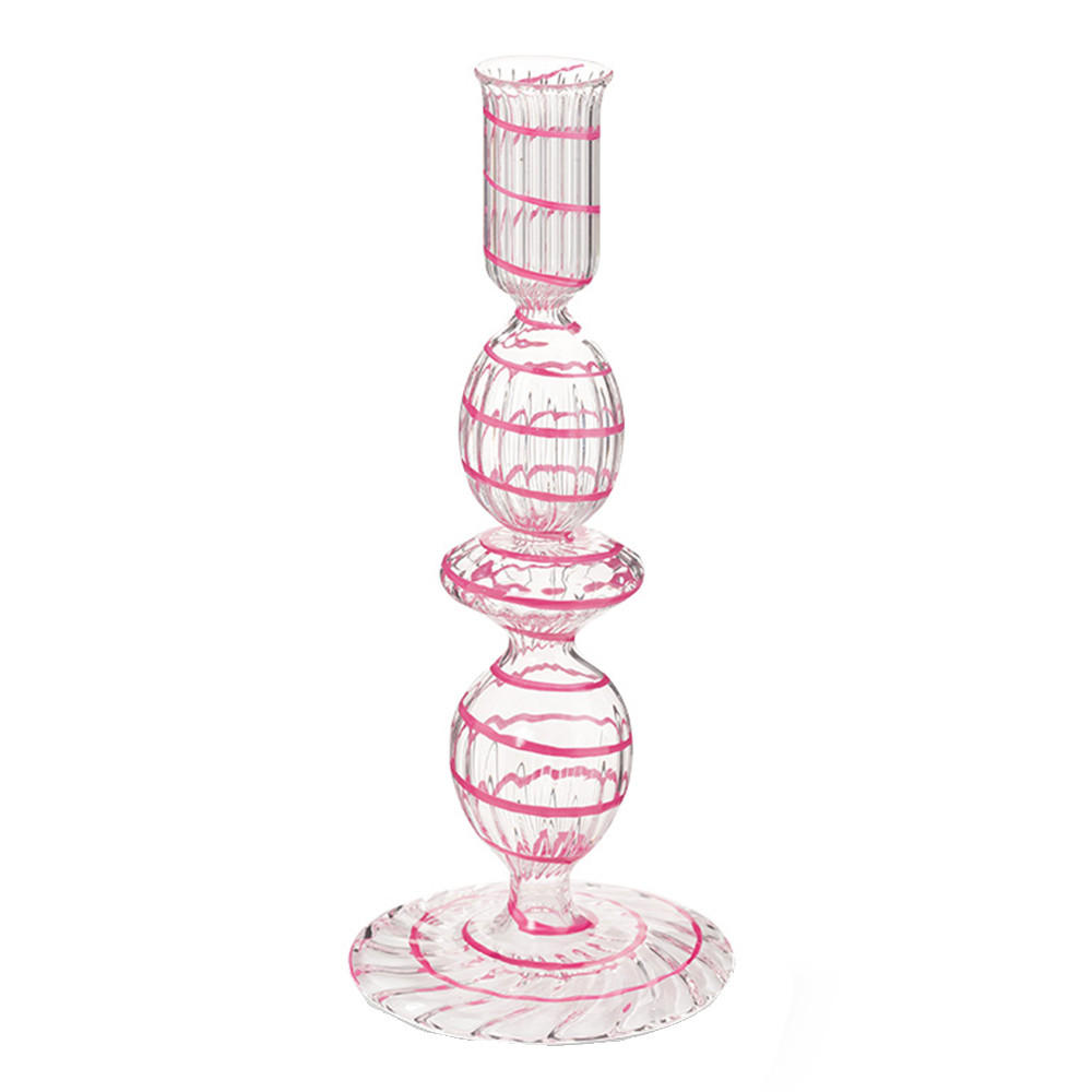 KERZENHALTER Glass wirbel rosa s 20 cm - Rosa, Glas (8.89/21.59/8.89cm) - Pip Studio