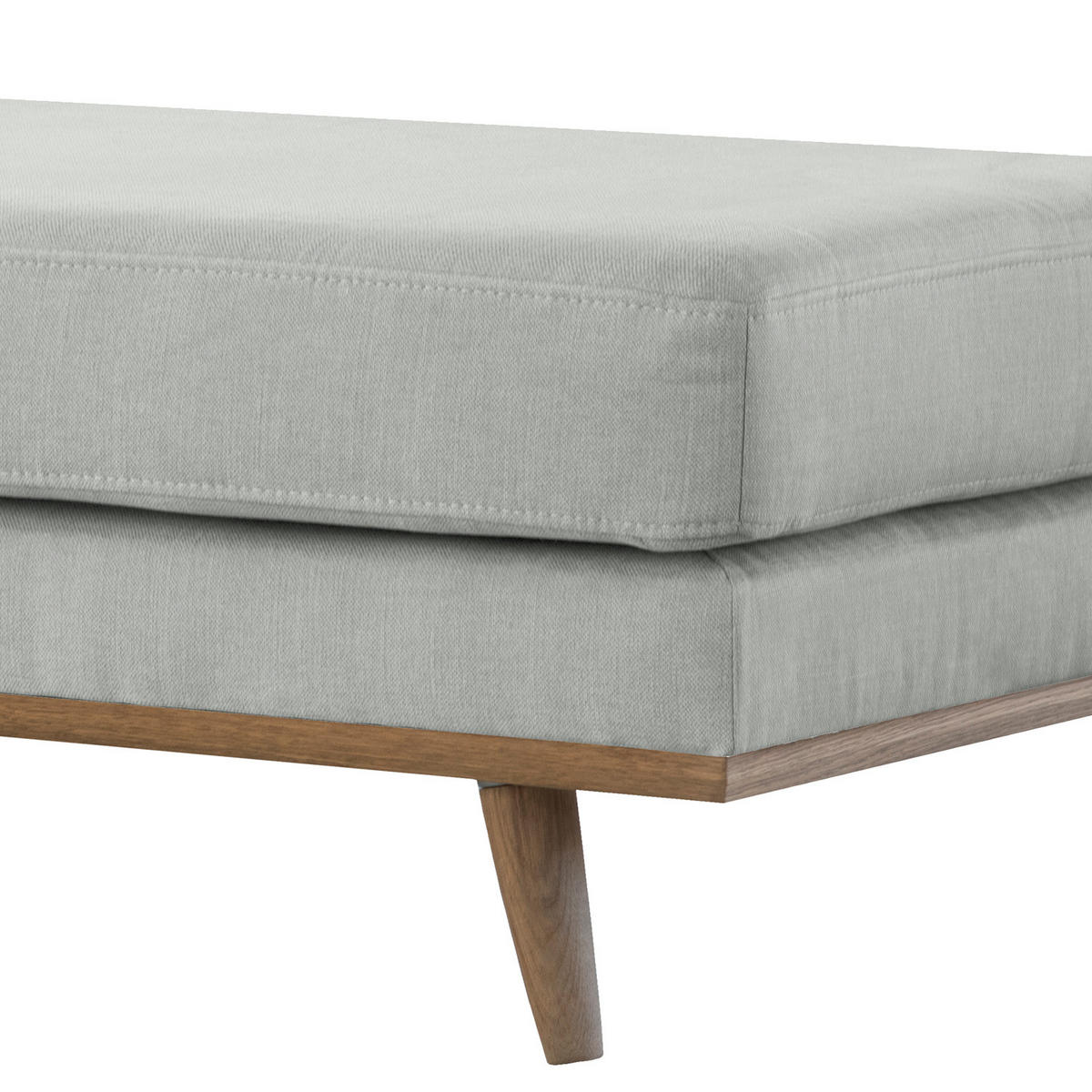 HOCKERBANK - Eichefarben/Grau, Eichenholz/Textil (180/43/81cm) - home24