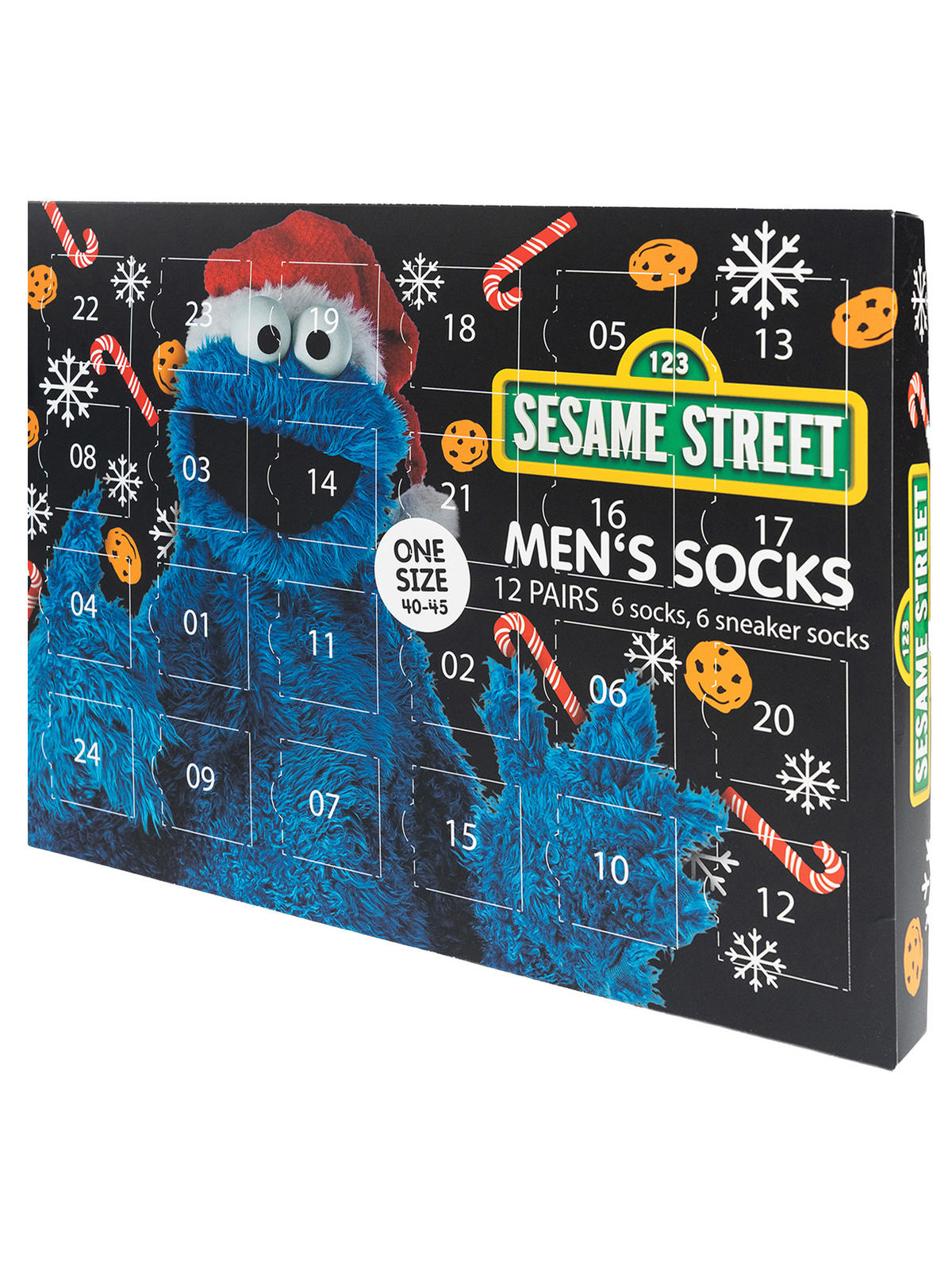 ADVENTSKALENDER Sesamstraße mit 12 Paar Socken Größe 40-45 - Multicolor, Textil (37/5/26.5cm) - United Labels